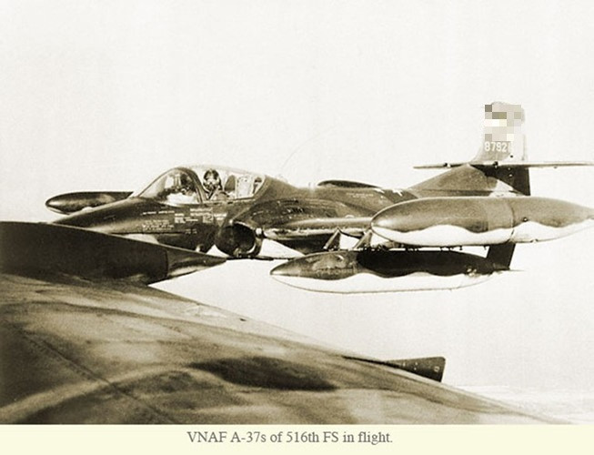 A-37B số hiệu 68-7921 trong Không quân Sài Gòn. Nguồn ảnh: USAF.
