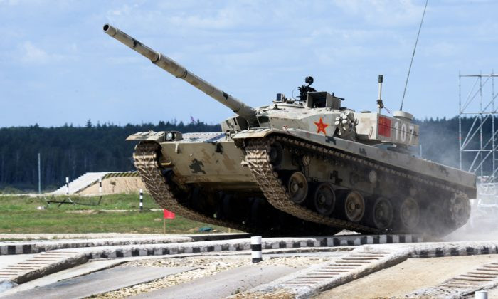 Hình ảnh xe tăng Type 96B của đội tuyển Trung Quốc tranh tài tại Tank Biathlon 2017. Nguồn ảnh: Pinterest.