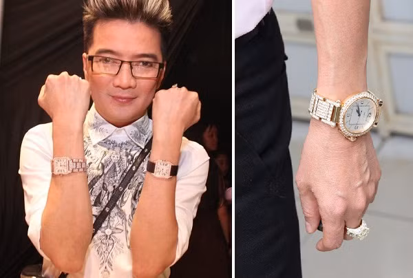Nam ca sĩ Đàm Vĩnh Hưng từng gây xôn xao khi anh mất chiếc đồng hồ trị giá hơn 1 tỷ đồng. Ngay sau đó, ca sĩ này đã sắm cho mình một chiếc tương tự. Ngoài ra, Đàm Vĩnh Hưng sở hữu chiếc đồng hồ gần 4 tỷ đồng (ảnh phải).