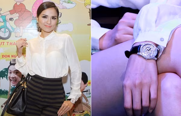 Hoa hậu Diễm Hương từng gây xôn xao dư luận khi cô đeo chiếc đồng hồ có giá trị 5 tỷ đồng của thương hiệu Sarcar.