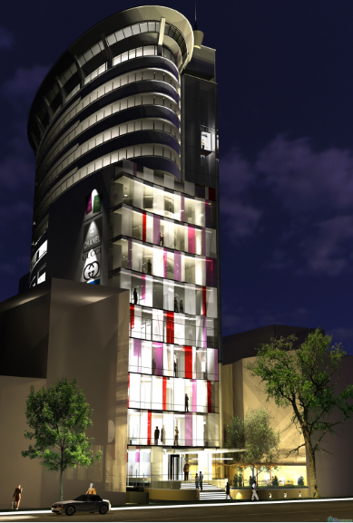 Theo trang thông tin dự án, Ruby Plaza Hà Nội có diện tích khoảng 13.500m2, tổng mức đầu tư 200 tỷ đồng. Ảnh phối cảnh tòa nhà.