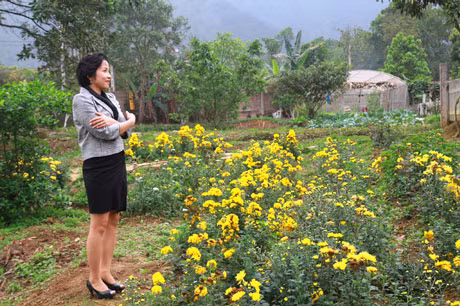 Khu vườn đầy hoa và rau xanh khiến cô và gia đình gần gũi hơn với thiên nhiên.