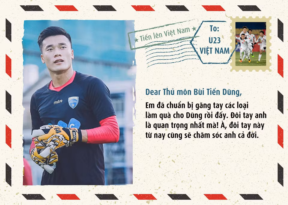 Với thủ môn như Bùi Tiến Dũng, đôi tay rất quan trọng. Các cô gái muốn bày tỏ tình cảm thì nên "đánh" vào đặc điểm này.