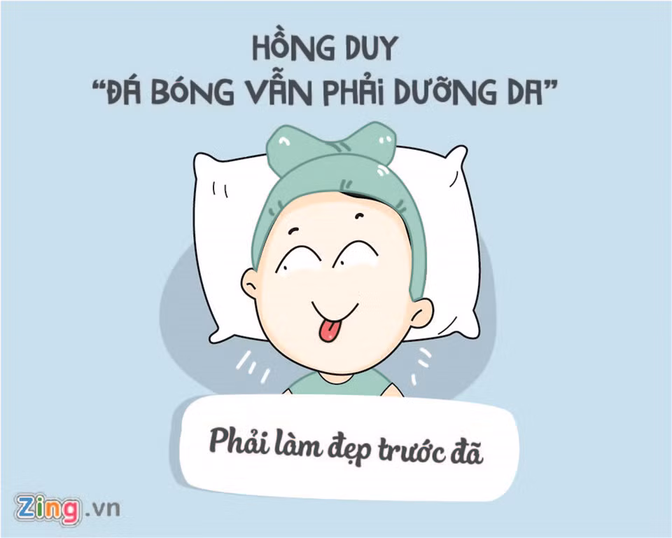 Khác với các đồng đội, Hồng Duy nhận được sự chú ý thông qua việc... bán mỹ phẩm. Dù trước trận đấu căng thẳng, anh vẫn bình tĩnh đăng ảnh bán son. Bức ảnh Hồng Duy đắp mặt nạ dưỡng da trở thành một trong những khoảnh khắc thú vị nhất về chàng trai của U23 Việt Nam.