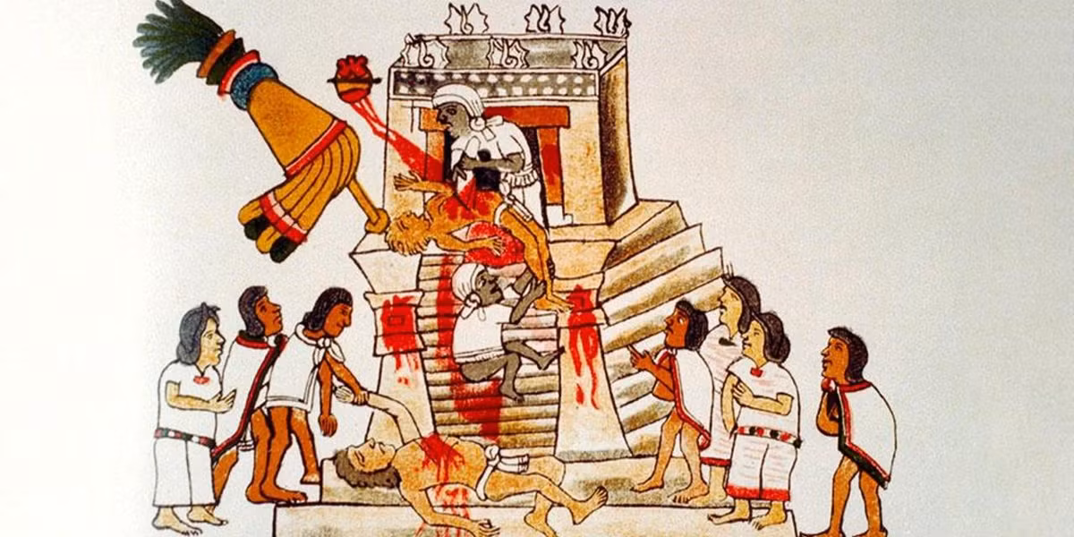 Người Aztec nổi tiếng lịch sử với những nghi lễ hiến tế người vô cùng rùng rợn. Điển hình là vào năm 1487, khoảng 20.000 người trở thành vật tế thần trong một nghi lễ hiến tế ở ngôi đền tại kinh đô Tenochtitlan.