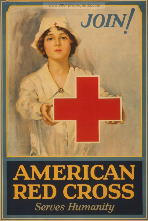 Khi Chiến tranh thế giới 1 nổ ra, Mỹ tuyên bố đứng ở thế trung lập. Với mong muốn giúp đỡ các nạn nhân bị ảnh hưởng bởi chiến tranh nên vài tuần sau khi nổ ra cuộc chiến khốc liệt trên, Mỹ đã thành lập Hội Chữ thập Đỏ.