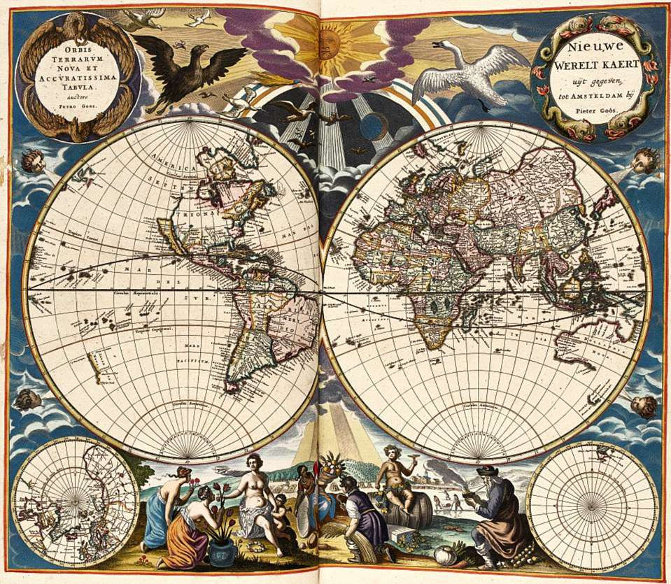 Peter Goos đã tạo ra tấm bản đồ này năm 1666. Nó trông giống như một tác phẩm nghệ thuật, ước tính sẽ được bán với giá 55.000 - 83.000 USD.