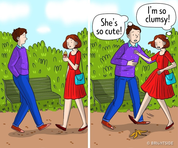 Dành cảm tình cho những người không hoàn hảo là hiệu ứng Pratfall. Theo lý giải về hiệu ứng này, sự không hoàn hảo của con người hay một sản phẩm nào đó có thể khiến người đó và sản phẩm hấp dẫn hơn.