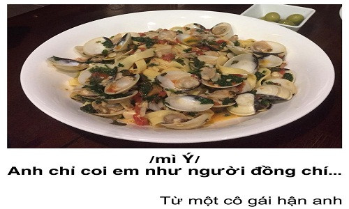 Câu nói vô cùng vần với từ mì Ý nhé! Liệu rằng tỏ tình như thế này có khiến chàng trai “đứ đừ đừ” không nhỉ?