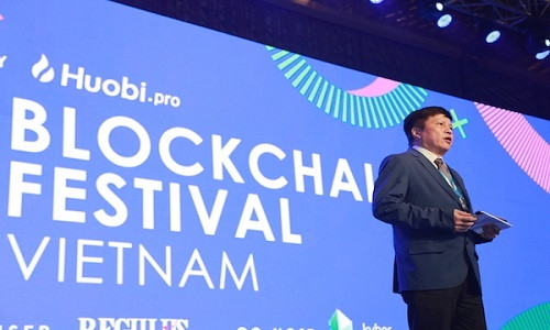 TS. Đào Đình Khả - Vụ trưởng Vụ Công nghệ thông tin (Bộ TT-TT) tại Blockchain Festival Vietnam 2018.