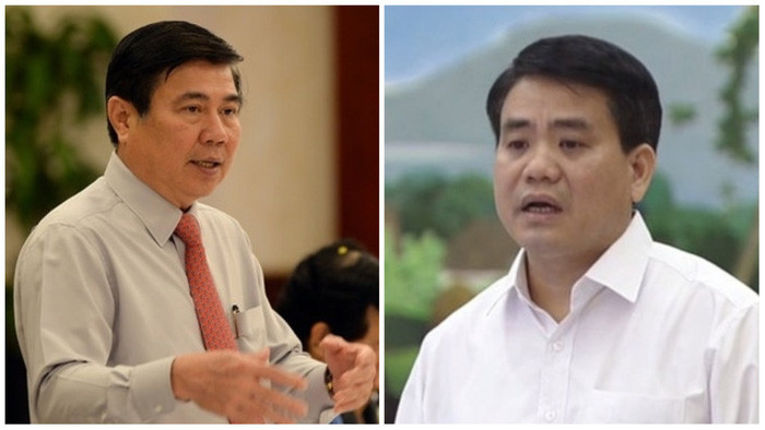 Chủ tịch UBND TP.HCM Nguyễn Thành Phong (trái) và chủ tịch UBND TP Hà Nội Nguyễn Đức Chung có thể đăng đàn tại Quốc hội kỳ này - Ảnh: TT