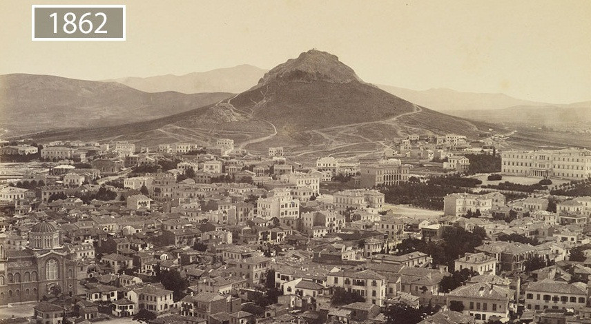 Những tòa nhà cổ kính san sát nhau ở Athens, Hy Lạp năm 1862.