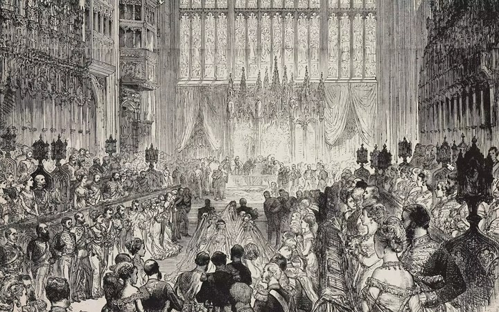 Đám cưới với các nghi lễ trang trọng của Hoàng tử Arthur, Công tước Connaught với Công chúa Phổ Louise Margaret tại lâu đài Windsor ngày 13/3/1879.