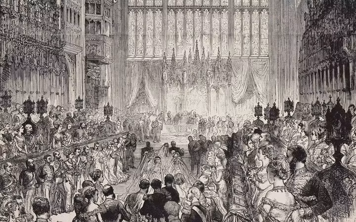 Đám cưới với các nghi lễ trang trọng của Hoàng tử Arthur, Công tước Connaught với Công chúa Phổ Louise Margaret tại lâu đài Windsor ngày 13/3/1879.