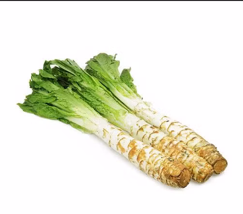 Phần lá của rau ngó xuân ít khi được dùng ăn. Ảnh nongsandungha.