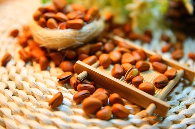 Ngoài ra, hạt thông còn chứa nhiều chất dinh dưỡng có tác dụng làm đẹp, giảm nguy cơ đột quỵ, kháng viêm, lợi tiểu.... Ảnh Chaobeyeu.
