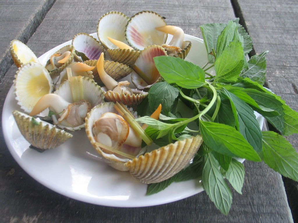 Sò mồng thường được chế biến bằng nhiều cách như nướng, hấp, nấu cháo đều ngon, tuy nhiên thơm ngon hấp dẫn nhất là nướng mỡ hành. Ảnh wp.