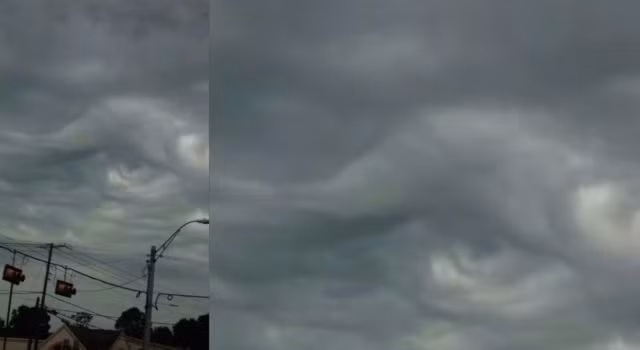 Bi an dam may hinh con mat hung du tren bau troi My