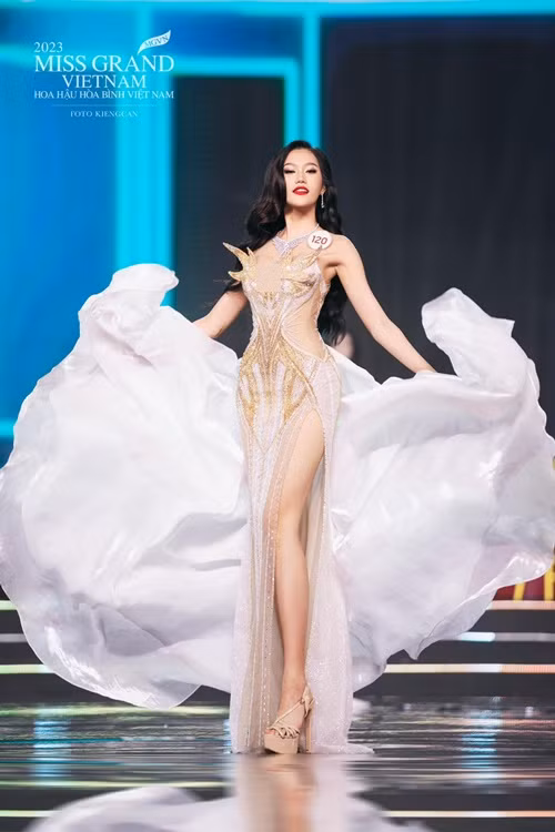 Dù chưa có nhiều kinh nghiệm tại các cuộc thi sắc đẹp, Trần Hồng Ngọc vẫn tự tin ở Hoa hậu Hòa bình Việt Nam 2023. Hiện, cô gây ấn tượng bởi khả năng tiếng Anh tốt.