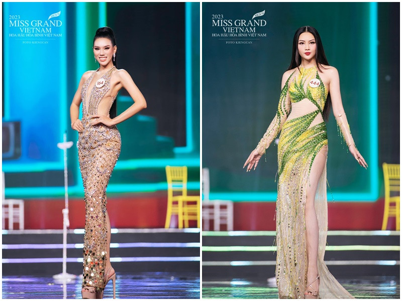 Bùi Thị Thục Hiền (trái) và Võ Quỳnh Thư (phải) cũng được dự đoán tiến sâu trong chung kết Hoa hậu Hòa bình Việt Nam 2023.