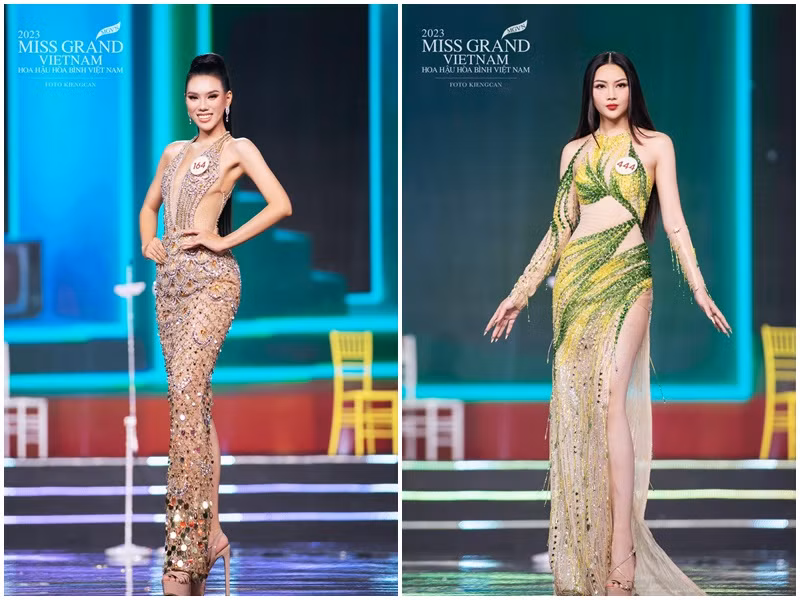 Bùi Thị Thục Hiền (trái) và Võ Quỳnh Thư (phải) cũng được dự đoán tiến sâu trong chung kết Hoa hậu Hòa bình Việt Nam 2023.
