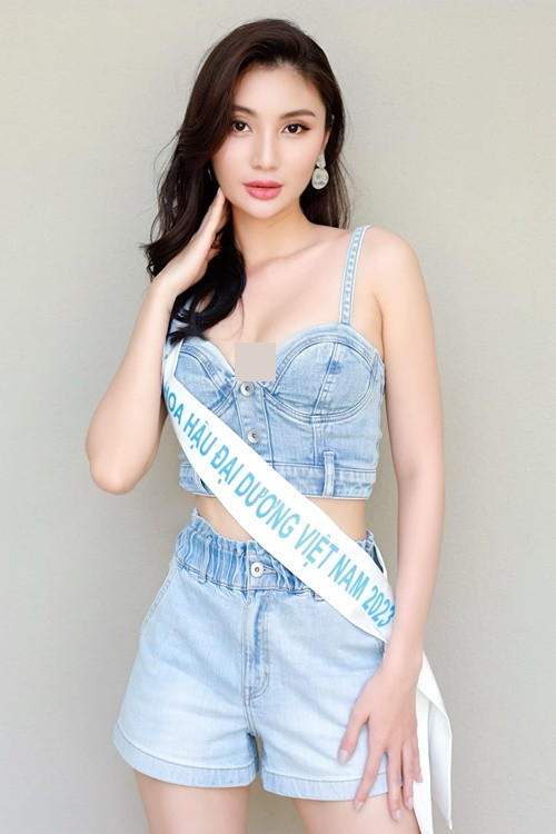 Võ Thị Tuyết Nhi sinh năm 1997, cao 1m75, có số đo ba vòng 83-63-91 cm. Cô giành danh hiệu á hậu 3 Hoa hậu Đại dương Việt Nam 2023. Ảnh: Hoa hậu Đại dương Việt Nam.