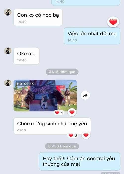 Mới đây, để mừng sinh nhật mẹ, Gia Bảo thuê một nhóm người nước ngoài gồm: 1 cô gái cầm ảnh hai mẹ con Thảo Vân cùng 7 chàng trai trẻ nhảy múa.