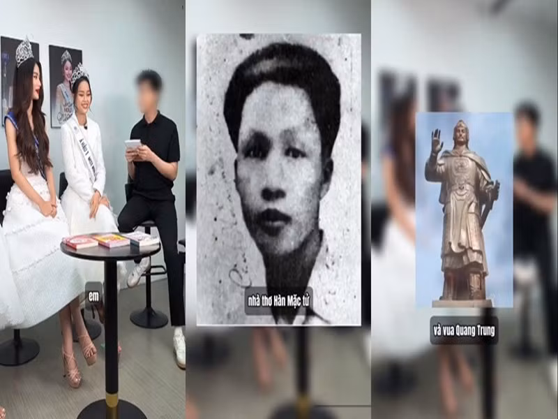 Trước đó, không ít phát ngôn của Ý Nhi cũng gây tranh cãi. Trong một buổi phỏng vấn, trước thử thách kể tên 3 người nổi tiếng ở Bình Định, Ý Nhi trả lời: “Em, nhà thơ Hàn Mặc Tử và vua Quang Trung". Ảnh: Đời Sống Pháp Luật.