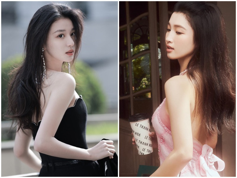Phương Nhi và Vương Sở Nhiên đều sở hữu vóc dáng thanh mảnh. Ảnh: FBNV, Weibo.