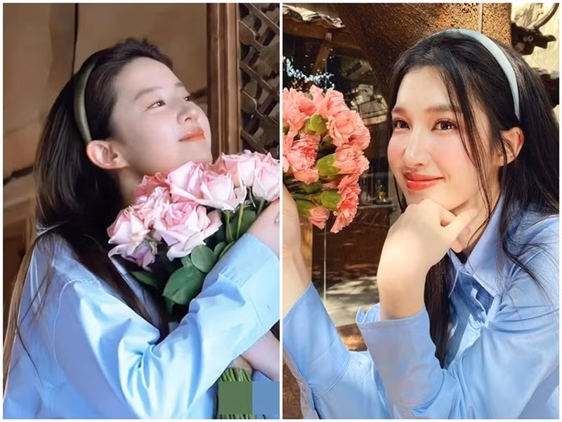 Phương Nhi từng gây chú ý khi chụp ảnh theo phong cách của Lưu Diệc Phi trong bộ phim Đi đến nơi có gió. Tờ 163 của Trung Quốc cho rằng Phương Nhi xinh đẹp không thua kém Lưu Diệc Phi. Ảnh: Hoa học trò, FBNV.