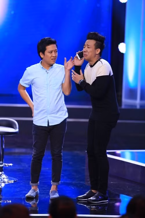 Trấn Thành khẳng định: "Chúng tôi cạnh tranh công khai và tử tế với nhau. Đã làm nghề này ai cũng muốn đứng đầu bảng. Tôi tin Trường Giang cũng muốn thế". Ảnh: Người Lao Động.