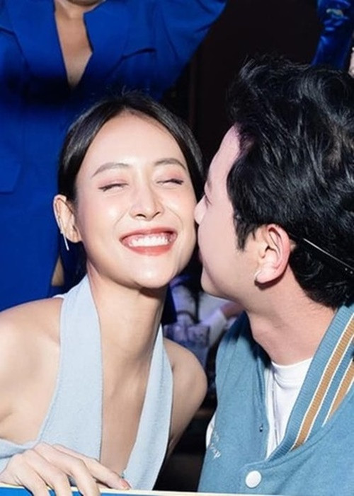 Sau khi công khai có con, Trương Mỹ Nhân và Phí Ngọc Hưng thoải mái chia sẻ hình ảnh bên nhau. Ảnh: FBNV.