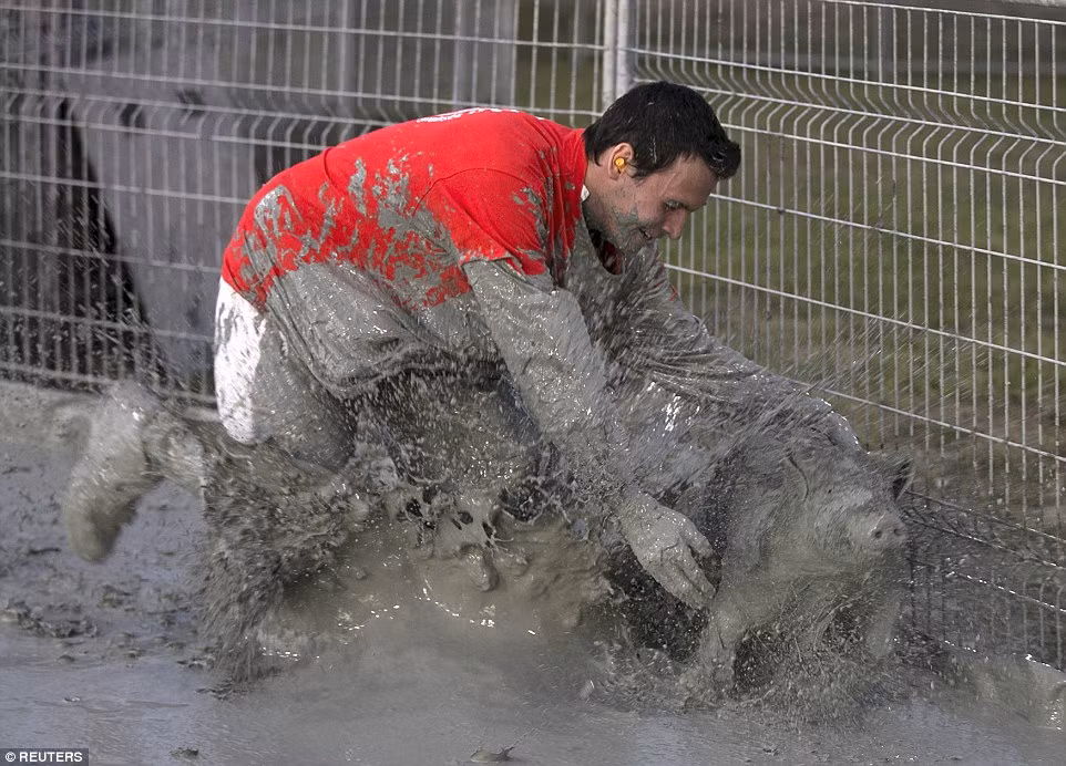 Xem thêm một số hình ảnh khác của cuộc thi bắt lợn kỳ quặc này: