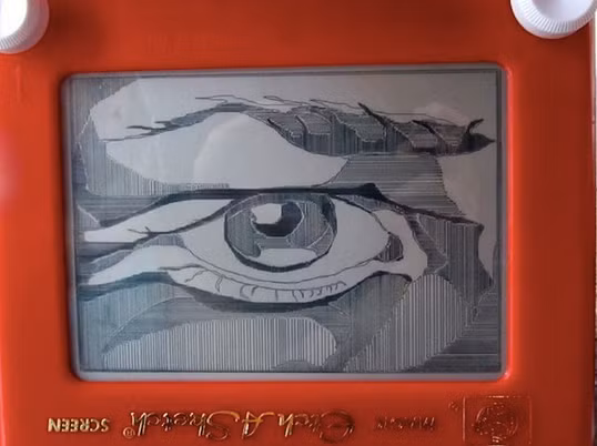 Vẽ tranh không khó, cái khó là bức tranh này được vẽ hoàn toàn bằng các đường kẻ sọc từ thưa đến dày đặc. Chủ nhân của bức tranh này quả nhiên rất nhàn rỗi.