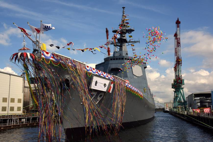 Tàu khu trục JS Maya dài 170 mét đủ sức chứa khoảng 300 người và có lượng choán nước 8.200 tấn, nhiều hơn gần 400 tấn so với các tàu lớp Atago. Ảnh: JP.