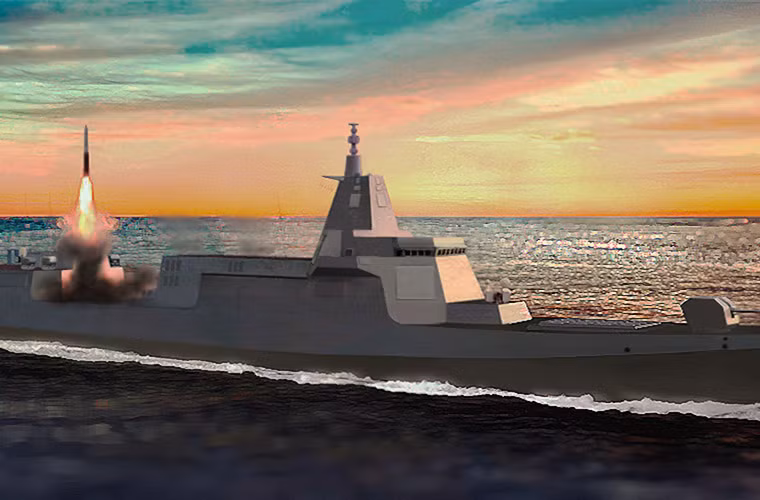 Type 055 có 112 ống phóng để bắn các tên lửa và có thể chở theo hai trực thăng chống tàu ngầm. Hệ thống phóng tên lửa thẳng của tàu khu trục Nanchang được đánh giá là lớn hơn hầu hết các tàu khu trục thế giới. Ảnh: Naval Technology.