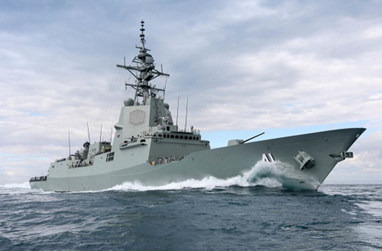 Tàu khu trục NUSHIP Brisbane có chiều dài 146,7 mét đã bắt đầu trải qua các đợt thử nghiệm trên biển vào tháng 11/2017. Ảnh: austandnzdefence.com.
