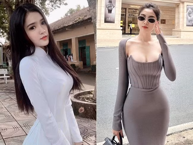 Loạt ảnh diện áo dài nữ sinh của cô nàng từng được chia sẻ nhiều lần trên hội chuyên đăng ảnh gái xinh châu Á.