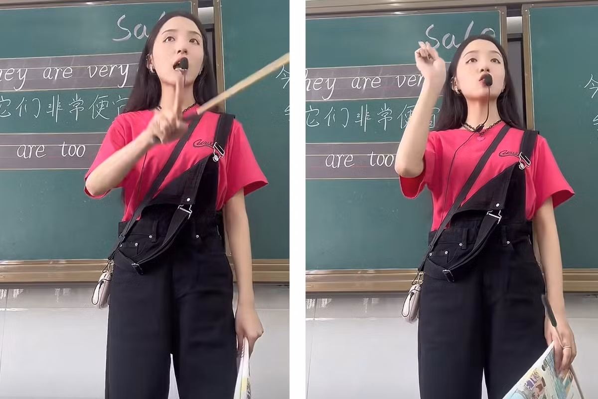 Dù trong bộ đồ nào, cô giáo cũng giữ được sự trẻ trung cũng như lịch sự khi đi dạy.