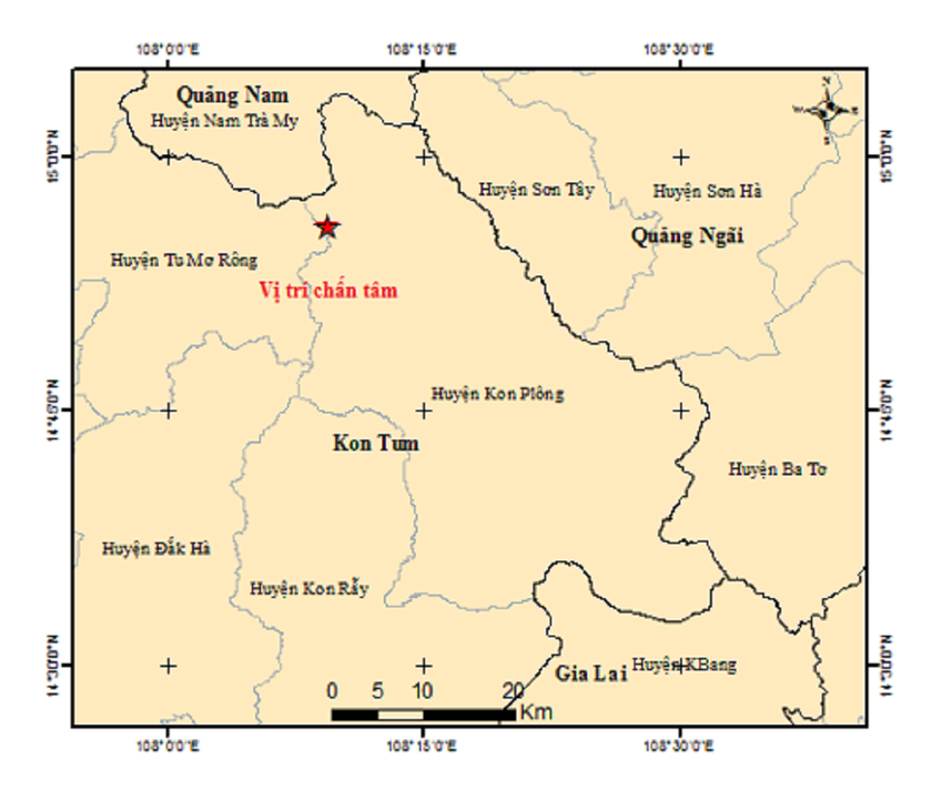 Liên tiếp xảy ra 3 trận động đất mạnh ở Quảng Nam, Kon Tum Lien tiep xay ra 3 tran dong dat manh o Quang Nam, Kon Tum