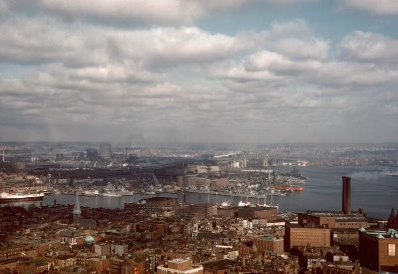 Boston nhìn từ tòa tháp Customs House, tháng 12/1961. Ảnh: Dick Leonhardt Flickr.