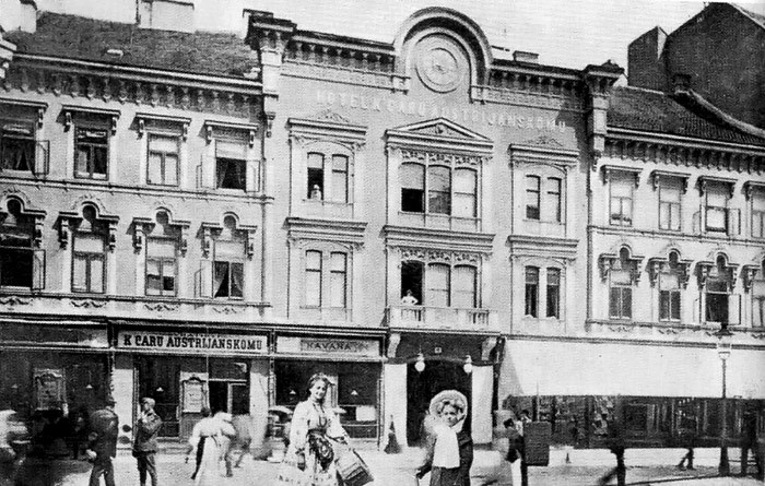 Khách sạn K Caru Austrijanskomu, Zagreb năm 1880. Ảnh: Vintag.