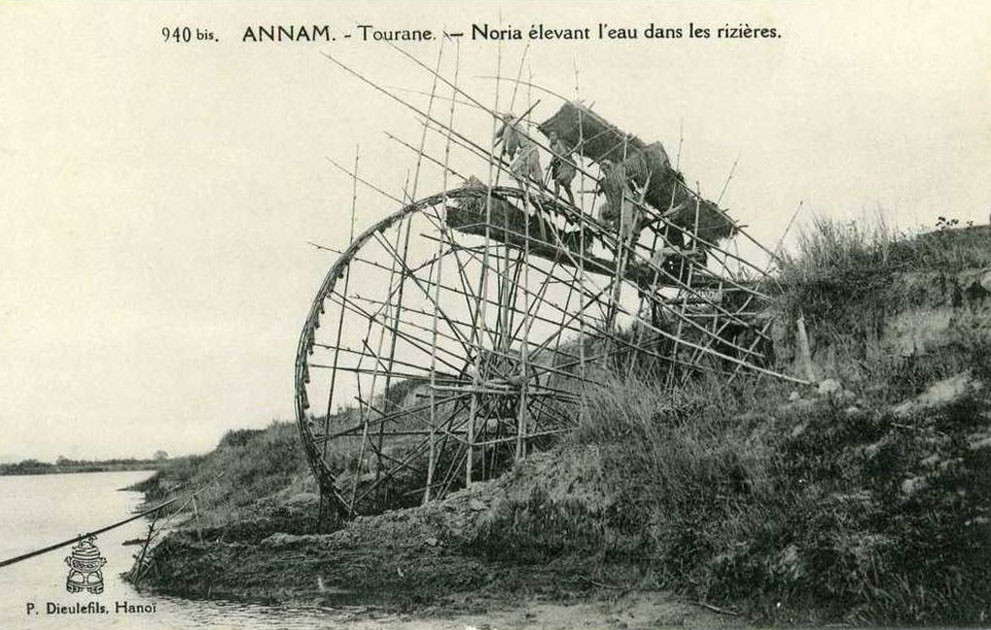 Một hình ảnh khác về guồng xe nước trên sông Thu Bồn.