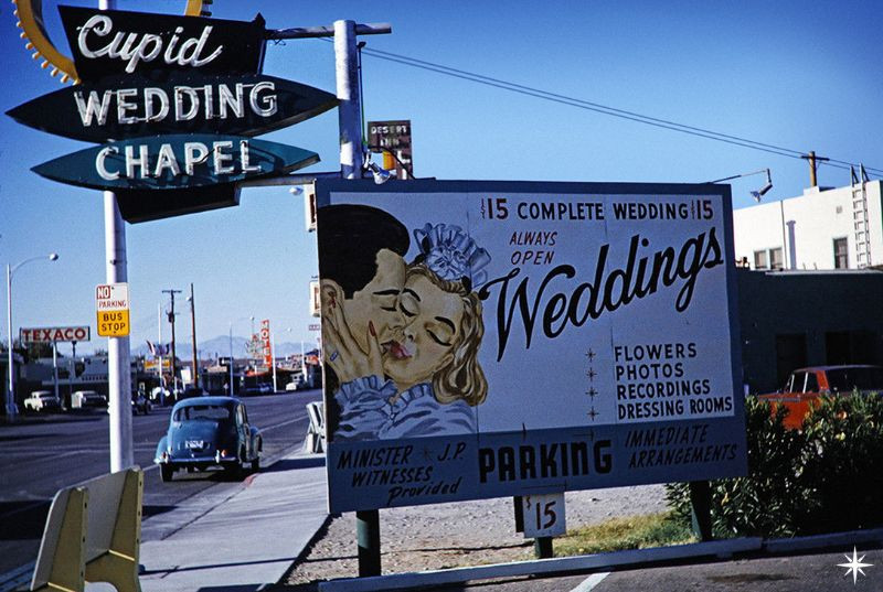 Pa-nô của Nhà nguyện Cupid, một trung tâm tiệc cưới ở số 1515 S Đại lộ Las Vegas, 1962. Ảnh: Vintag.