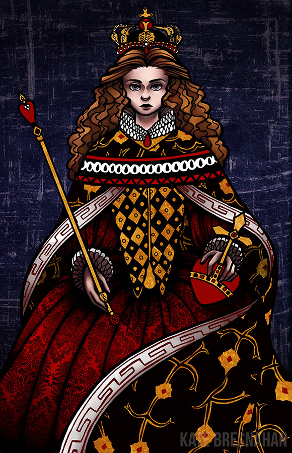 Một số người cho rằng, hình ảnh xuất hiện trên lá bài Q cơ tượng trưng cho nữ hoàng Judith - nhân vật trong kinh thánh Cựu ước.