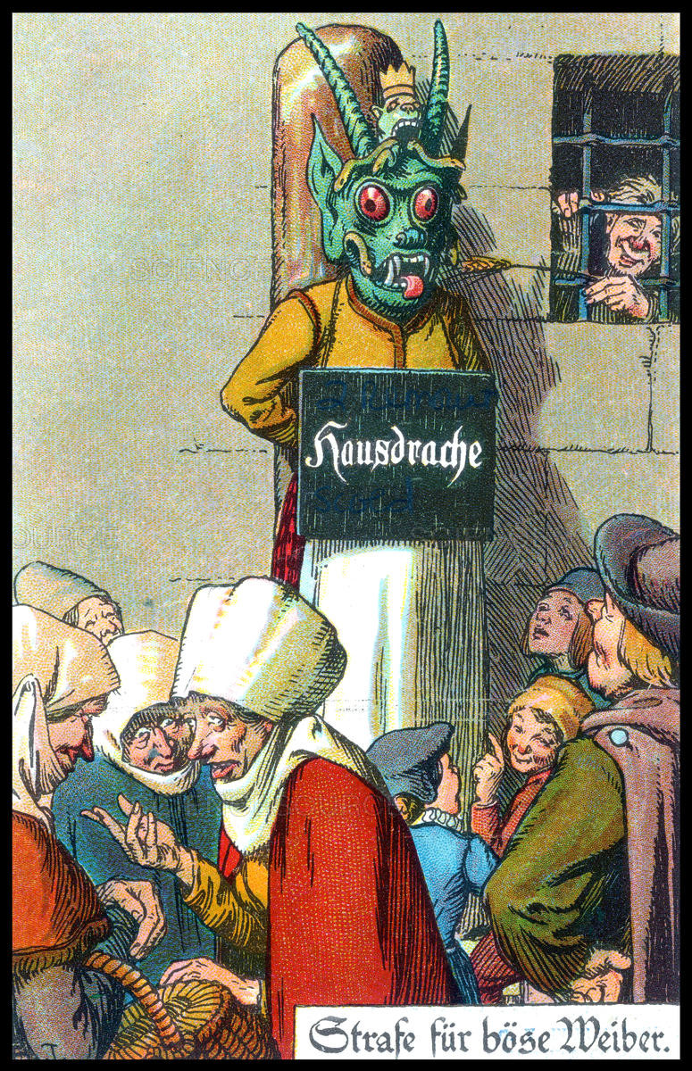 Người phạm tội sẽ phải đeo mặt nạ xấu hổ trong 24 giờ. Đôi khi họ còn bị xích và dắt đi khắp các con phố. Biện pháp trừng phạt này khiến phạm nhân dễ tổn thương tâm lý.