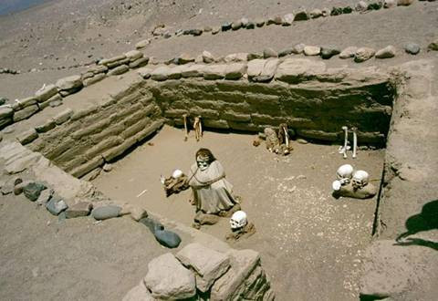 Nằm tại thành phố Nazca, Peru, nghĩa trang Chauchilla trở thành địa điểm nổi tiếng thế giới với những bộ hài cốt "cười ngoác miệng" khiến nhiều người ám ảnh.