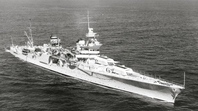 Tuần dương hạm USS Indianapolis của Mỹ năm 1939. (Ảnh: Wikimedia).