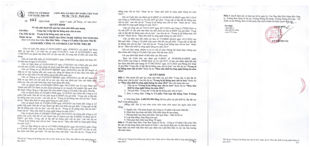Gói thầu hơn 2 tỷ của Cấp nước Nhà Bè về tay Cty Nam Trường Sơn Goi thau hon 2 ty cua Cap nuoc Nha Be ve tay Cty Nam Truong Son