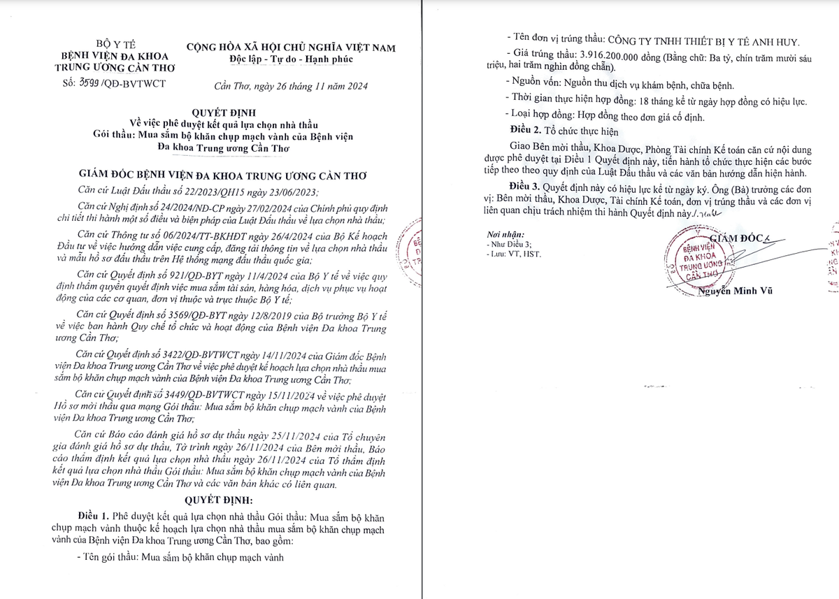 Y tế Anh Huy trúng gói mua sắm gần 4 tỷ tại BV Đa khoa TW Cần Thơ Y te Anh Huy trung goi mua sam gan 4 ty tai BV Da khoa TW Can Tho